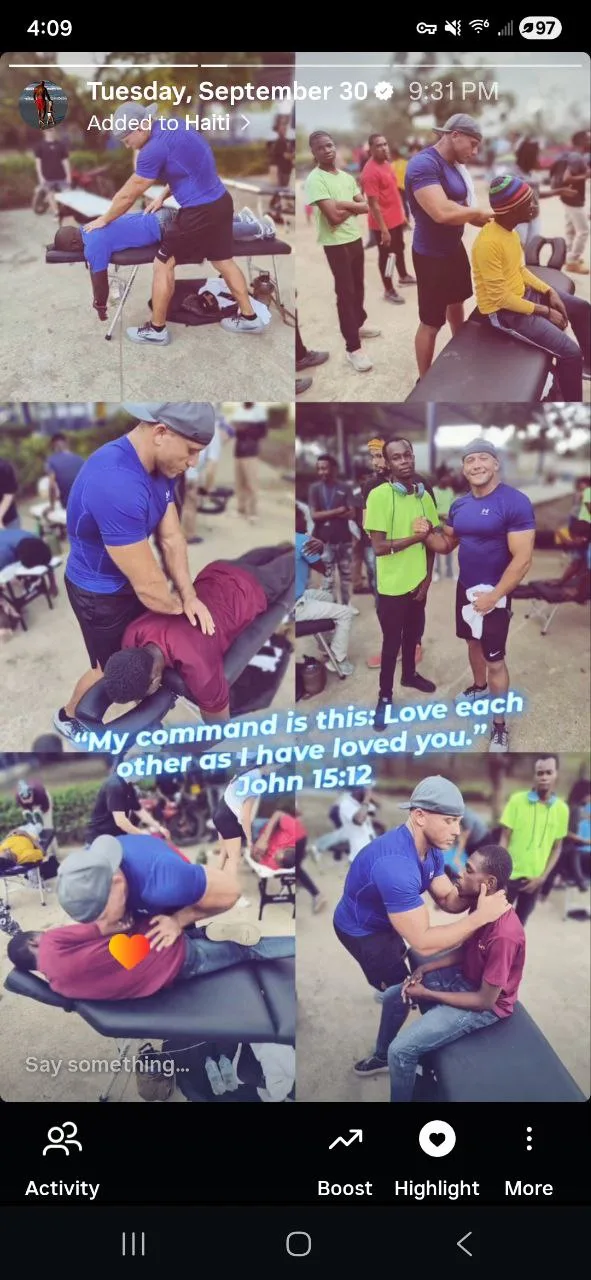 Dr. Nilsson performing adjustments and connecting with patients during ChiroMissions trip to Haiti